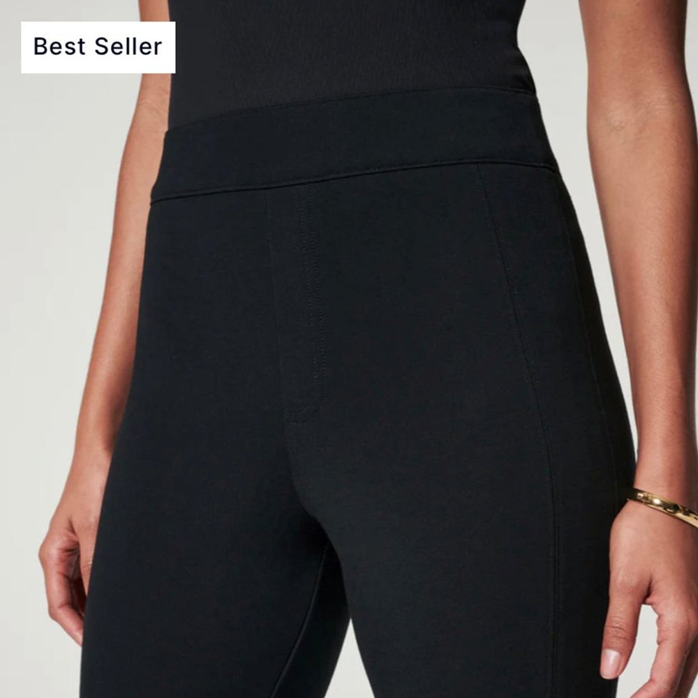 NWT SPANX Size Med Straight Leg in Ponte classic black pants